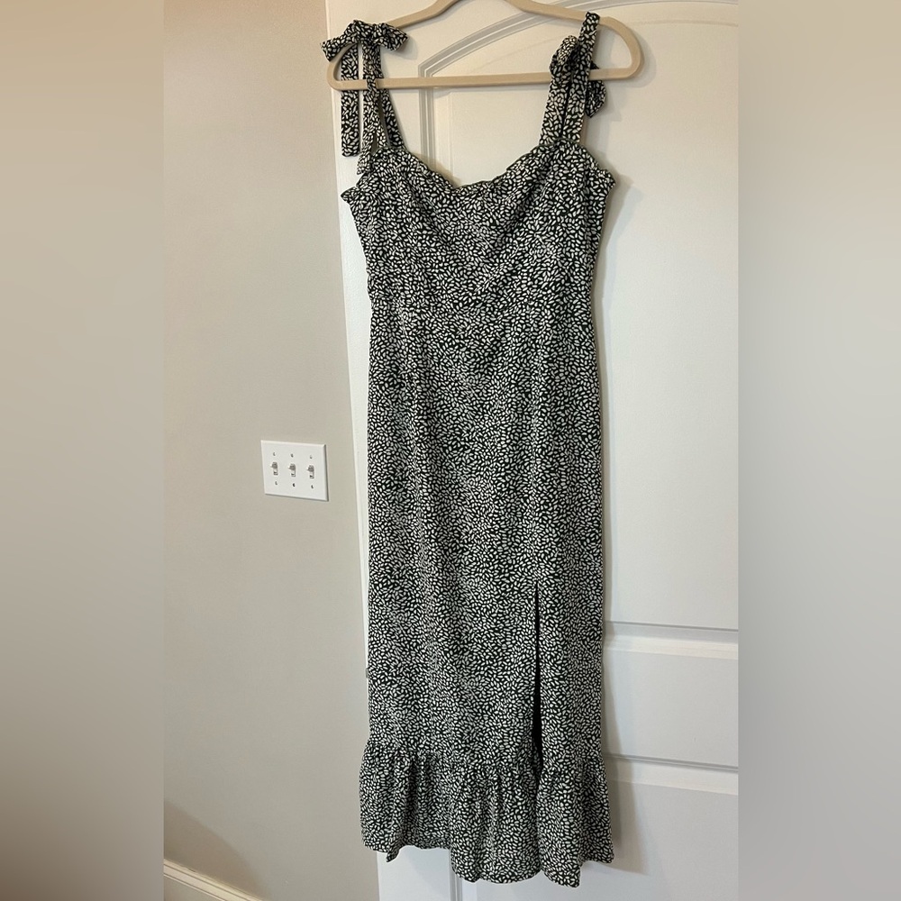 Green & White Midi Dress